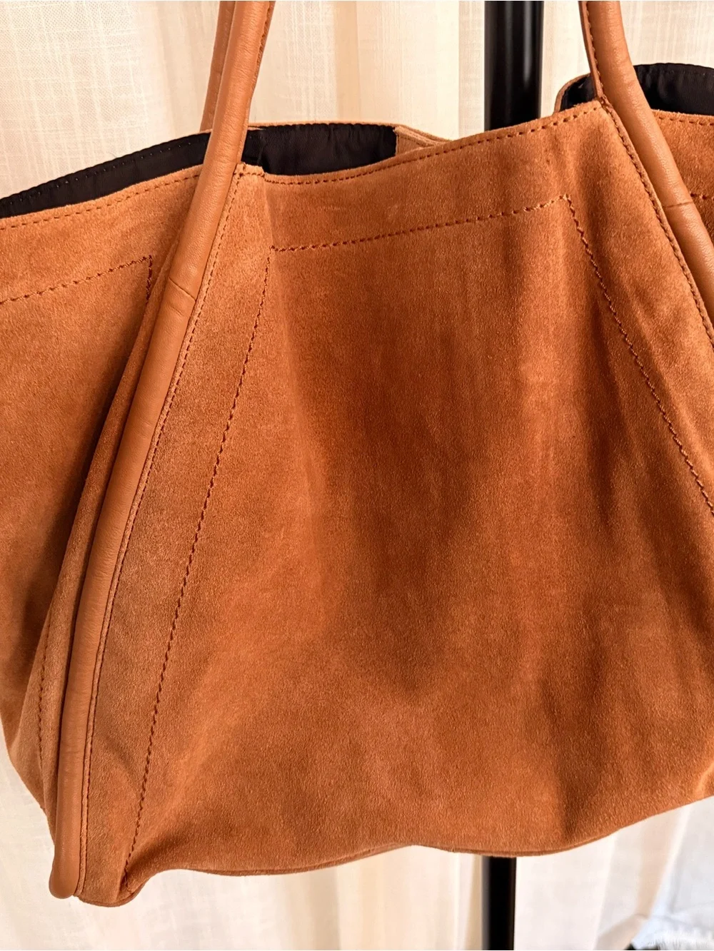 ASOS Viral Suede Tote Bag in Tan